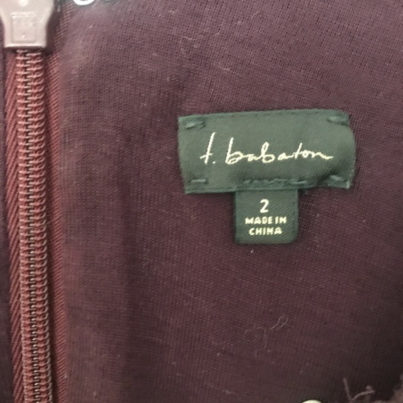 Babaton Stretch lace burgundy dress - Picture 2 of 4